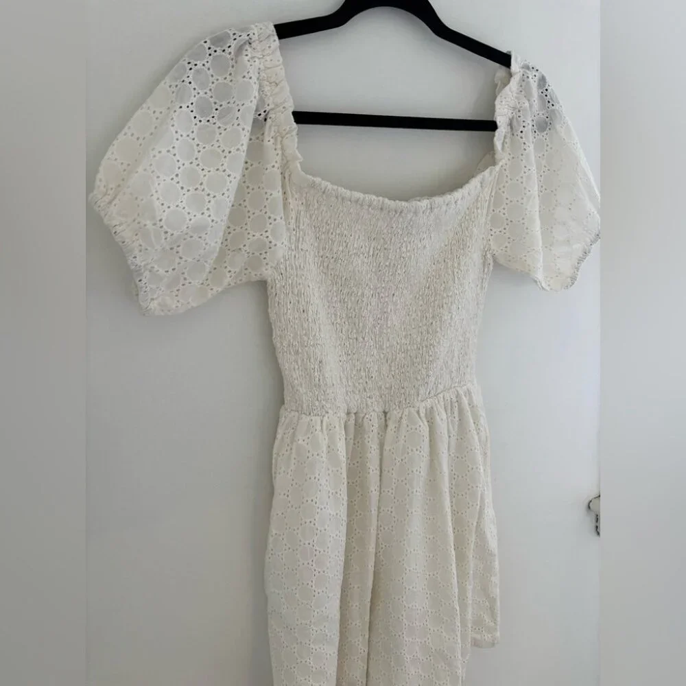 Compania Fantastica White 100% Cotton Romper NWT - Picture 1 of 9